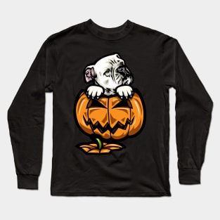 Halloween American Bulldog Pumpkin Long Sleeve T-Shirt